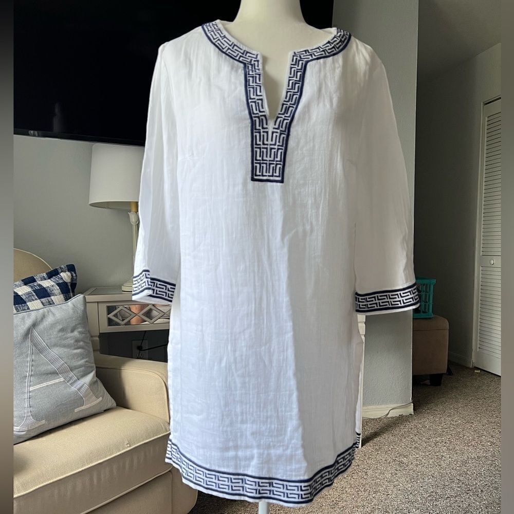 HELEN JON NAVY WHITE WHITNEY TUNIC